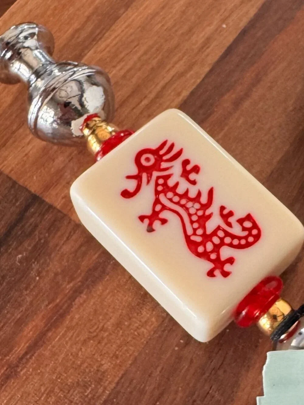 Slay! Julio Designs Mahjong Cheese Spreader – NWT - Red Dragon Tile